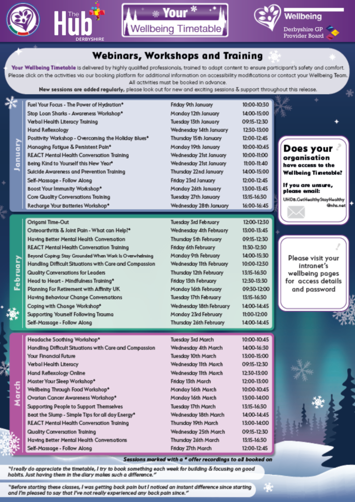 Winter Wellbeing Activities
